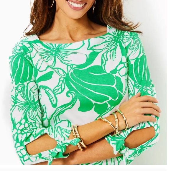 Lilly Pulitzer Dresses & Skirts - Lilly Pulitzer Dress Lidiya Boat Neck Spearmint Oversized Kiss My Tulips